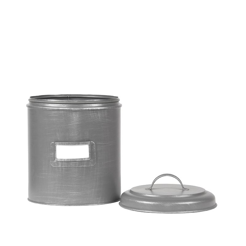 Opbergblik 20x20x25 cm | XL Antiek Grijs Metaal