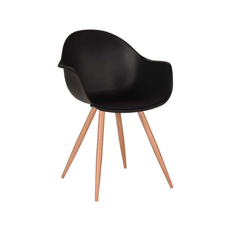 Eetkamerstoel Parma 58x54x85 cm Zwart PP | Eiken Metaal Woodcover