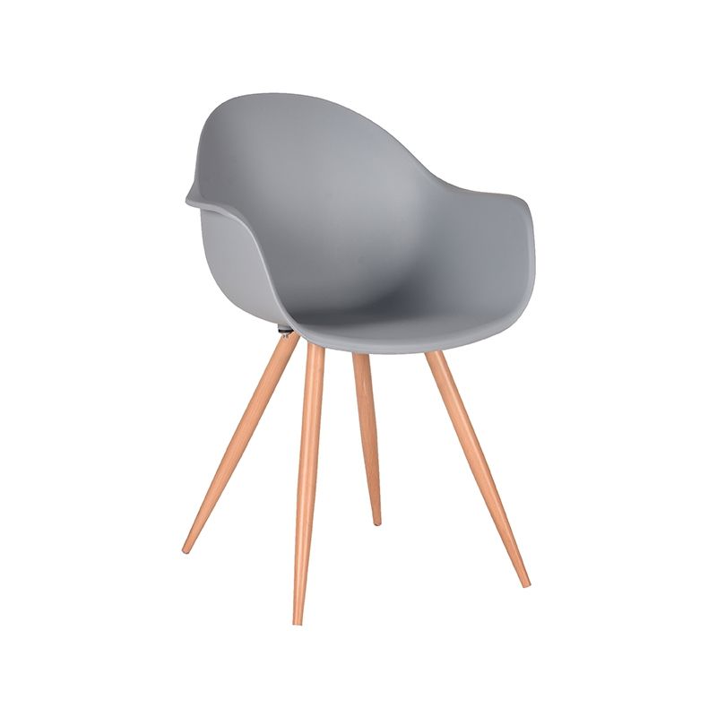 Eetkamerstoel Parma 58x54x85 cm Grijs PP | Eiken Metaal Woodcover