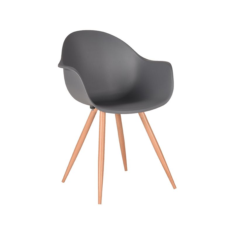 Eetkamerstoel Parma 58x54x85 cm Antraciet PP | Eiken Metaal Woodcover