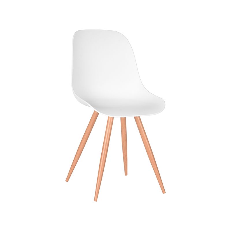 Eetkamerstoel Rimini 46x54x88 cm Wit PP | Eiken Metaal Woodcover