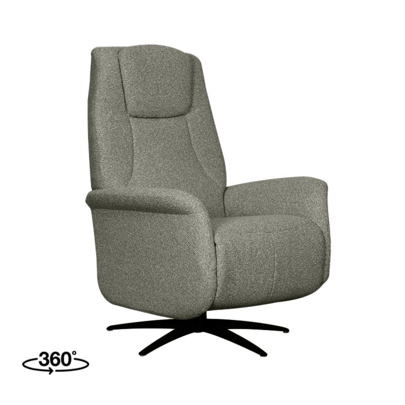 Elektrische Fauteuil Stockholm 77x87x112 cm Mushroom Royal Boucle | Zwart Metaal