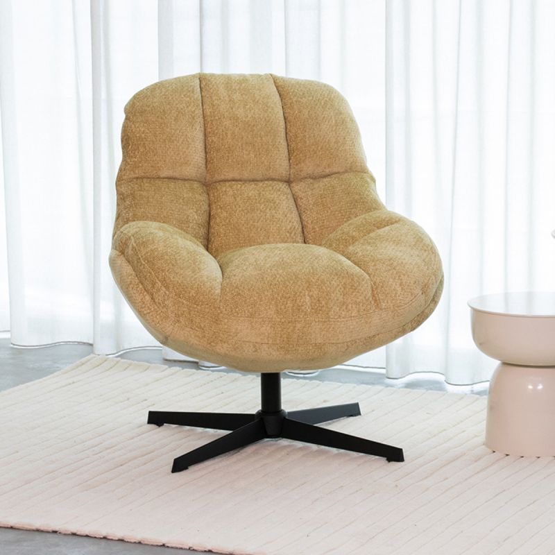 Draaifauteuil Huxley 76x86x92 cm Brass Elite | Zwart Metaal