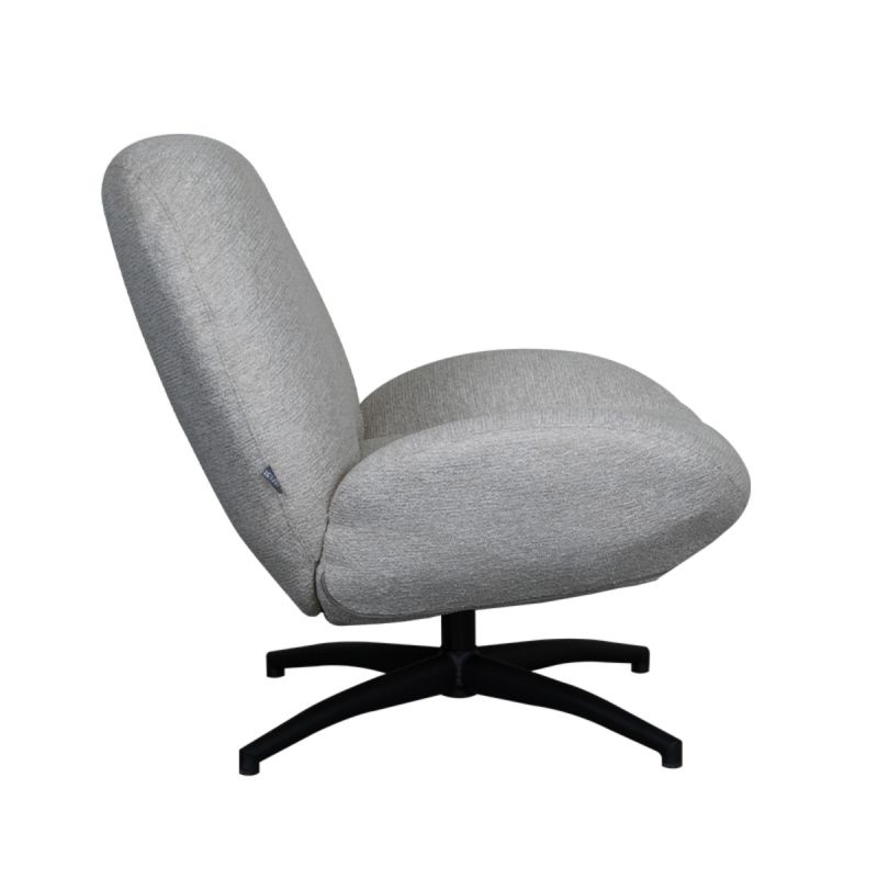 Draaifauteuil Clayton 82x89x91 cm Naturel Canyon | Zwart Metaal