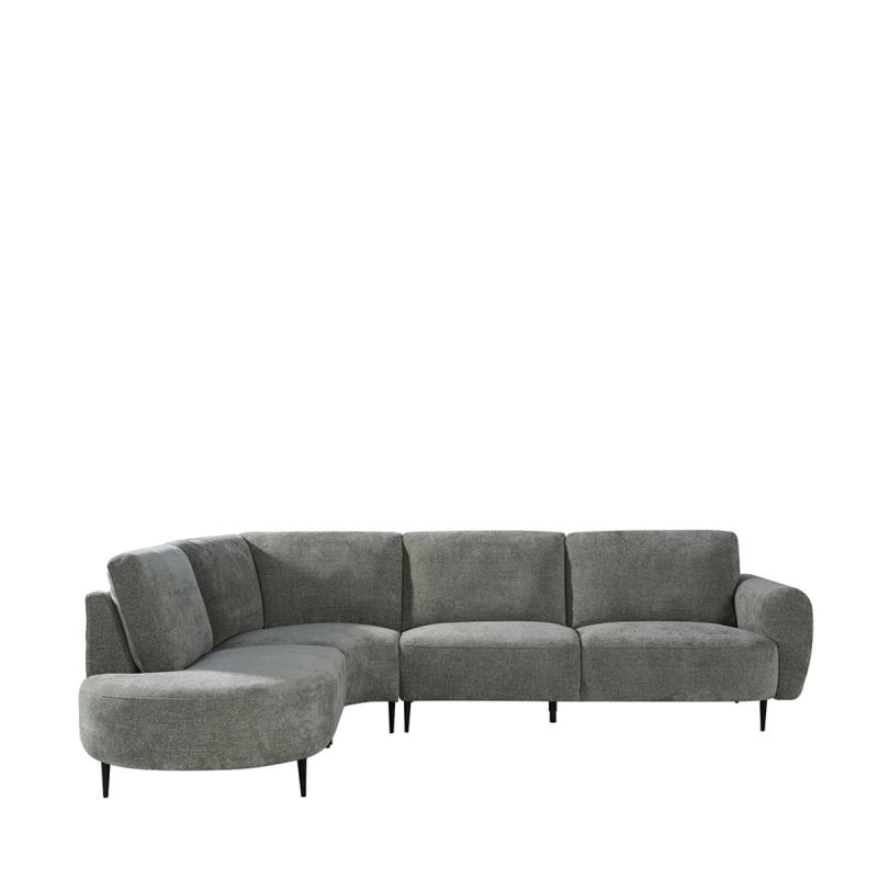 Hoekbank Milano Links 300x232x72 cm - Stone Elite | Zwart Metaal