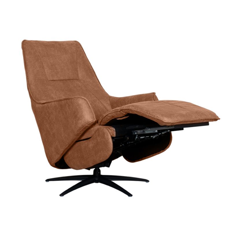 Elektrische Fauteuil Odense 68x87x110 cm Cognac Micro Suede | Zwart Metaal