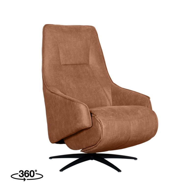 Elektrische Fauteuil Odense 68x87x110 cm Cognac Micro Suede | Zwart Metaal