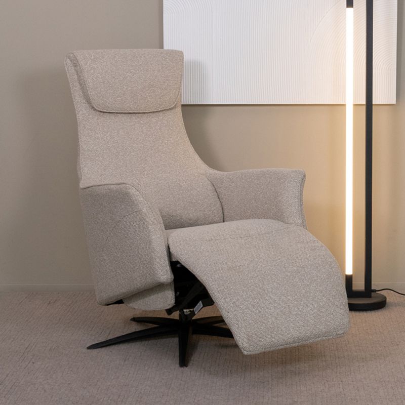 Elektrische Fauteuil Lund 74x83x112 cm Naturel Royal Boucle | Zwart Metaal