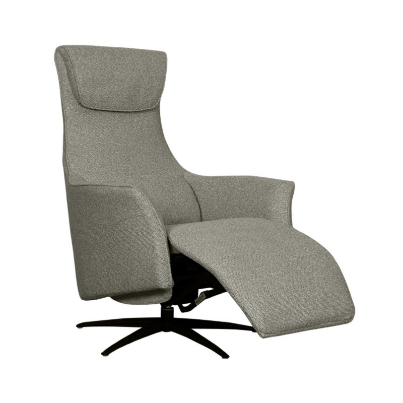 Elektrische Fauteuil Lund 74x83x112 cm Mushroom Royal Boucle | Zwart Metaal