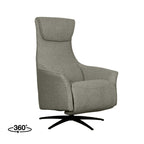 Elektrische Fauteuil Lund 74x83x112 cm Mushroom Royal Boucle | Zwart Metaal