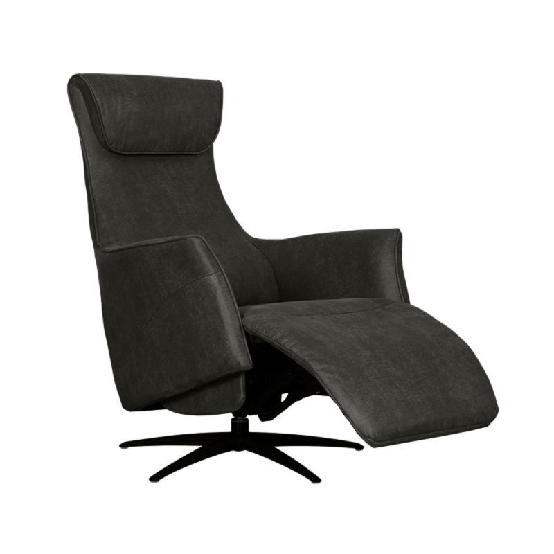 Elektrische Fauteuil Lund 74x83x112 cm Antraciet Micro Suede | Zwart Metaal