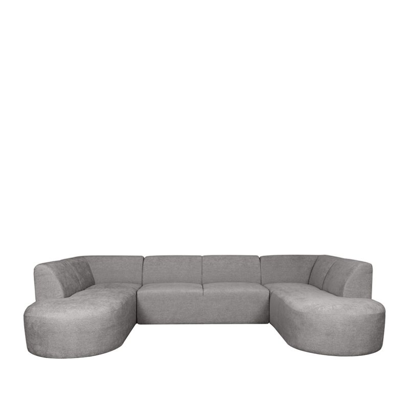 U-Bank Espen 332x223x79 cm - Stone Elite | Zwart Hout