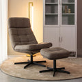 Draaifauteuil Alvar + Hocker 53x57x83 cm Taupe Micro Suede | Zwart Metaal