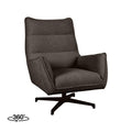 Draaifauteuil Rodia 80x90x102 cm Bruin Boucle | Zwart Metaal