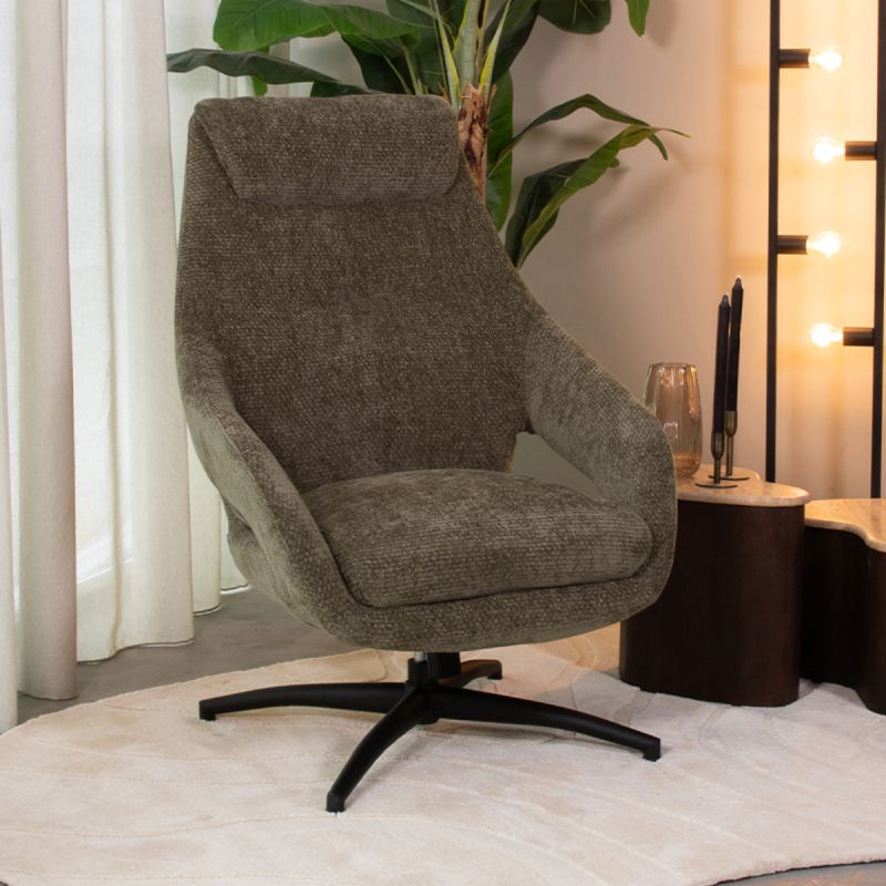 Draaifauteuil Maxwell 75x84x108 cm Hunter Elite | Zwart Metaal