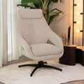 Draaifauteuil Maxwell 75x84x108 cm Naturel Elite | Zwart Metaal