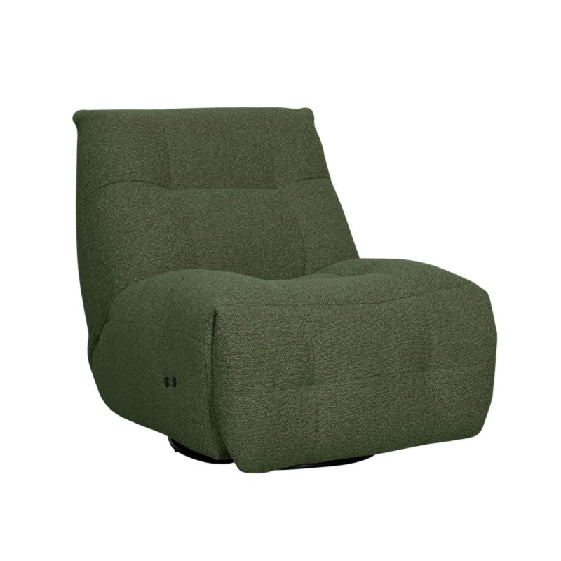 Elektrische Fauteuil Relax and Recharge 90x110x95 cm Forest Royal Boucle | Zwart Metaal