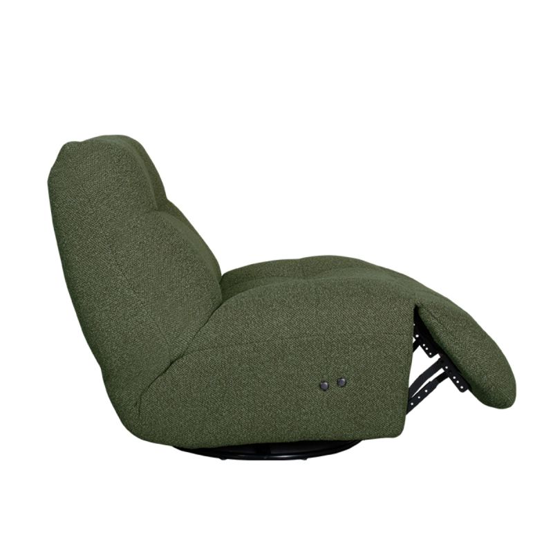 Elektrische Fauteuil Relax and Recharge 90x110x95 cm Forest Royal Boucle | Zwart Metaal