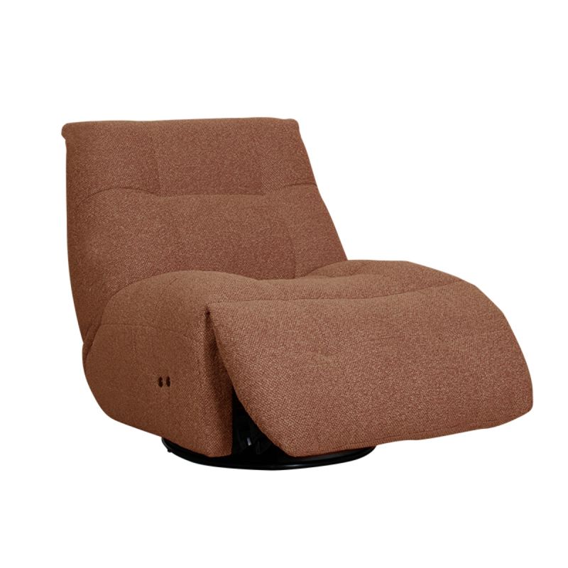 Elektrische Fauteuil Relax and Recharge 90x110x95 cm Coral Royal Boucle | Zwart Metaal
