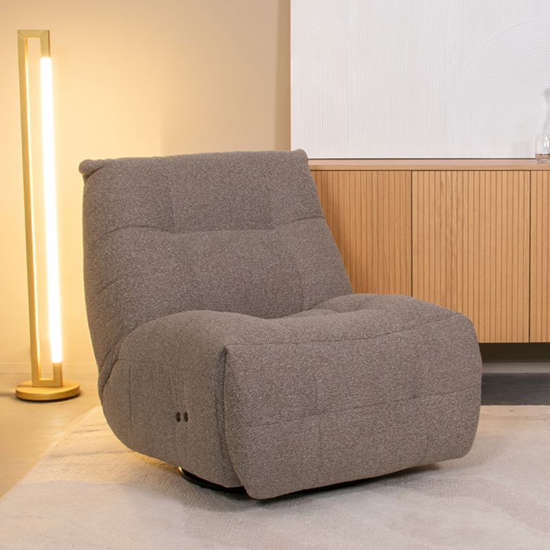 Elektrische Fauteuil Relax and Recharge 90x110x95 cm Mushroom Royal Boucle | Zwart Metaal