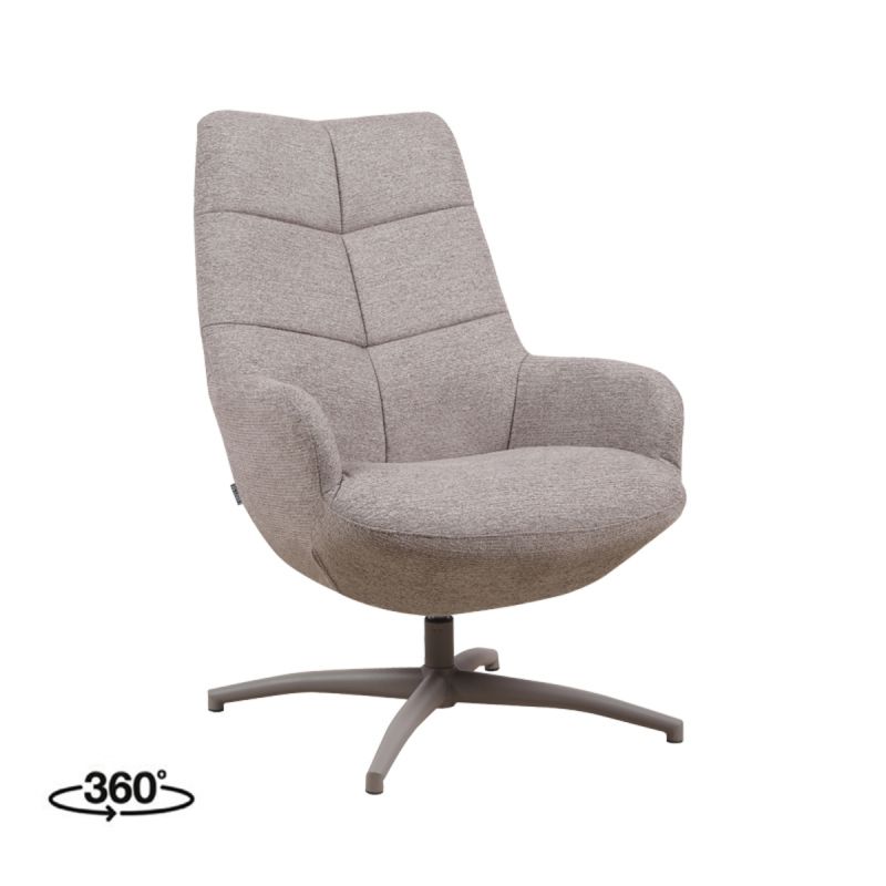 Draaifauteuil Winston 73x82x106 cm Taupe Canyon | Taupe Metaal