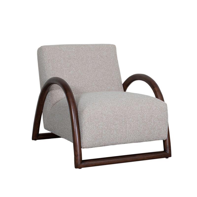 Fauteuil Viggo 70x90x74 cm Naturel Royal Boucle | Walnoot Eiken