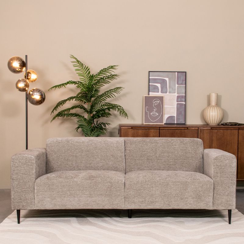 Bank Eden 3-Zits 207x87x78 cm - Stone Elite | Zwart Metaal