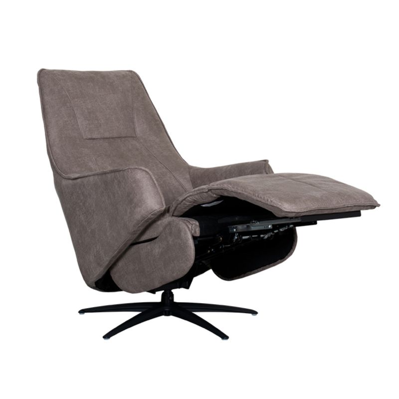 Elektrische Fauteuil Odense 68x87x110 cm Taupe Micro Suede | Zwart Metaal