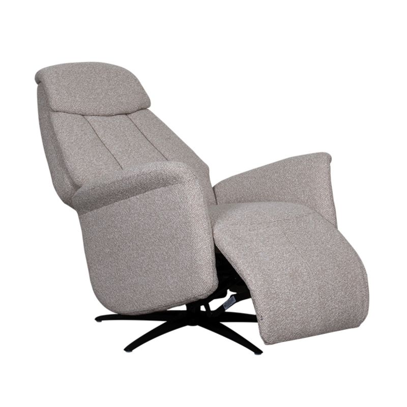 Elektrische Fauteuil Oslo 79x87x112 cm Naturel Royal Boucle | Zwart Metaal