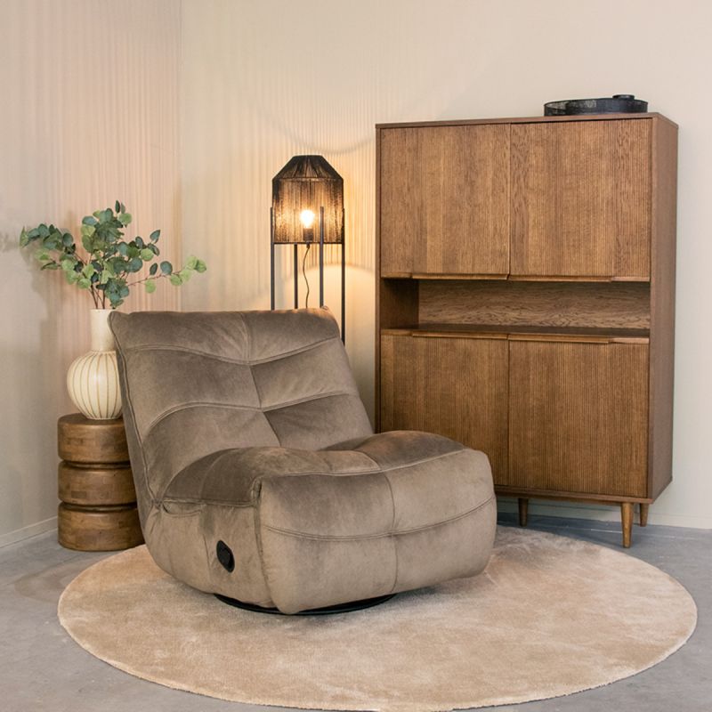 Relaxfauteuil Take It Easy 84x104x94 cm Taupe Cosmo | Zwart Metaal