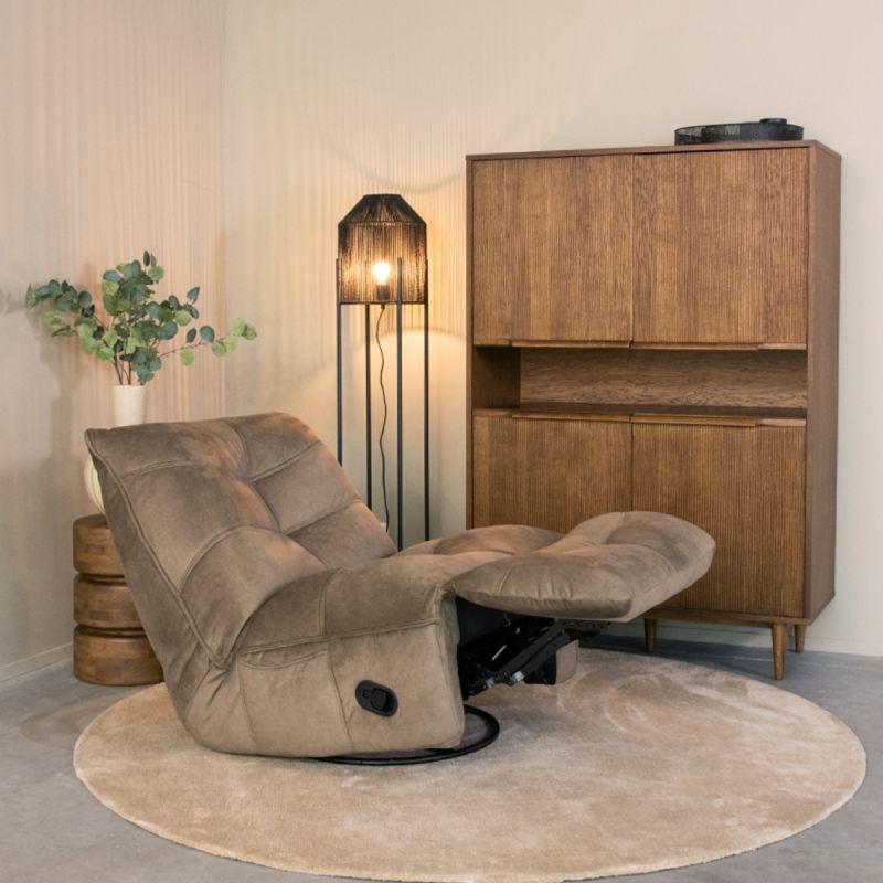 Relaxfauteuil Take It Easy 84x104x94 cm Taupe Cosmo | Zwart Metaal
