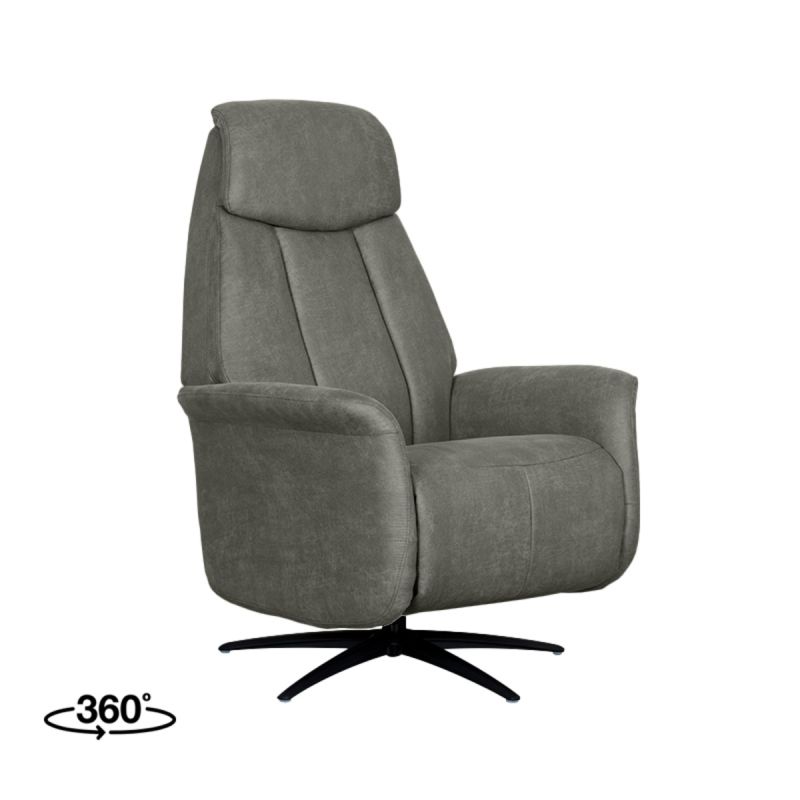Elektrische Fauteuil Oslo 79x87x112 cm Taupe Micro Suede | Zwart Metaal