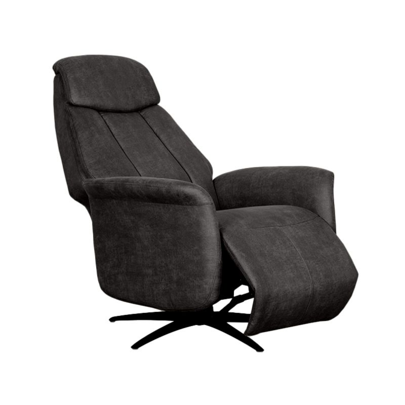 Elektrische Fauteuil Oslo 79x87x112 cm Antraciet Micro Suede | Zwart Metaal