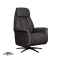 Elektrische Fauteuil Oslo 79x87x112 cm Antraciet Micro Suede | Zwart Metaal