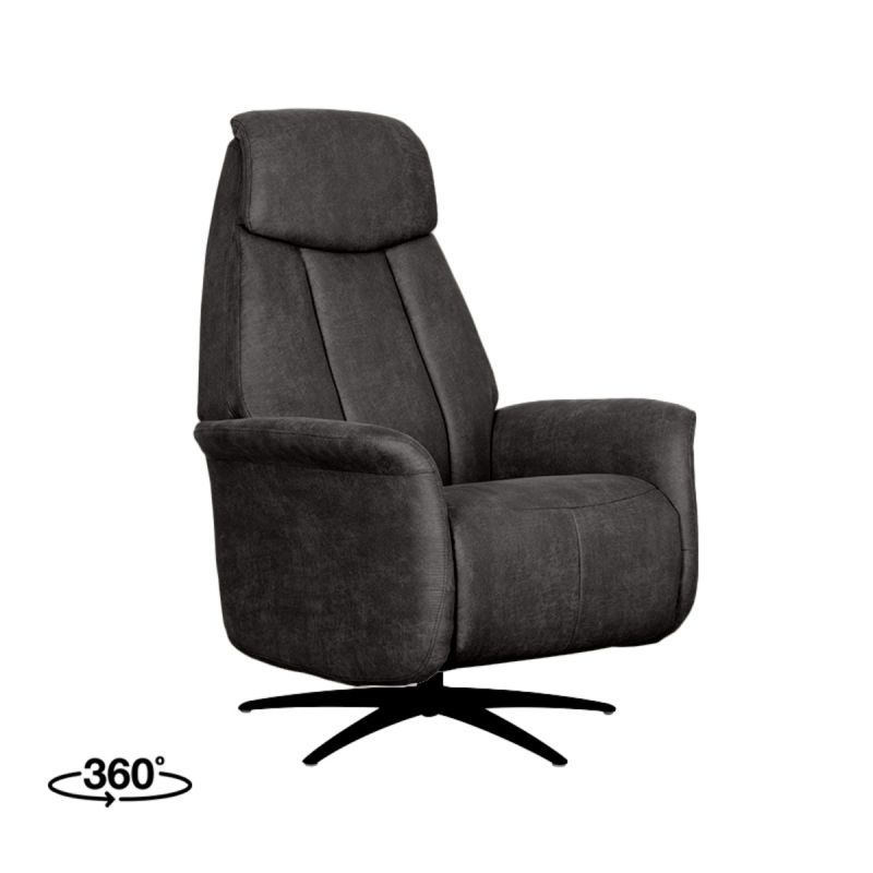 Elektrische Fauteuil Oslo 79x87x112 cm Antraciet Micro Suede | Zwart Metaal