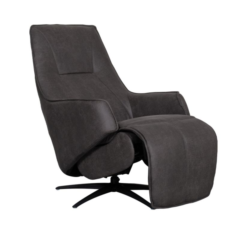 Elektrische Fauteuil Odense 68x87x110 cm Antraciet Micro Suede | Zwart Metaal