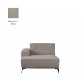 Bank Nero Longchair Arm Links Voorstaand 117x151x80 cm - Taupe Micro Suede | Zwart Metaal