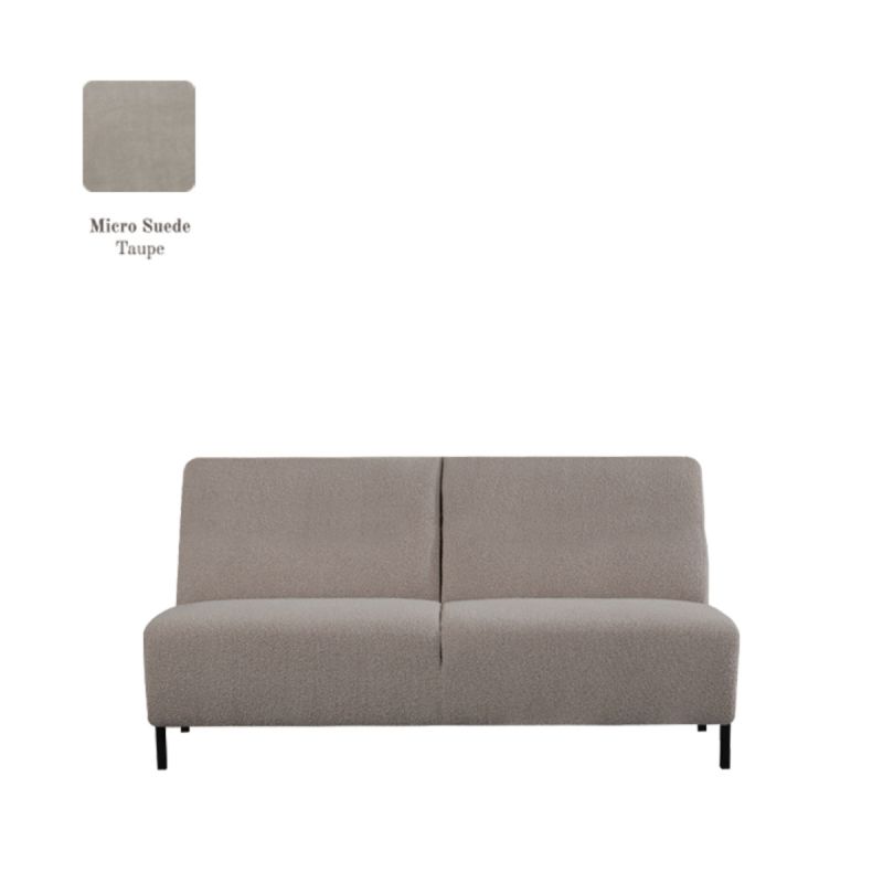 Bank Nero 2,5-Zits Zonder Arm 152x95x80 cm - Taupe Micro Suede | Zwart Metaal