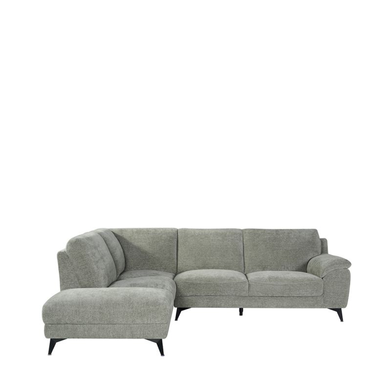 Hoekbank Santino Links 257x215x85 cm - Stone Elite | Zwart Metaal