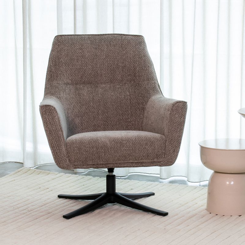Draaifauteuil Tod 76x75x90 cm Stone Elite | Zwart Metaal