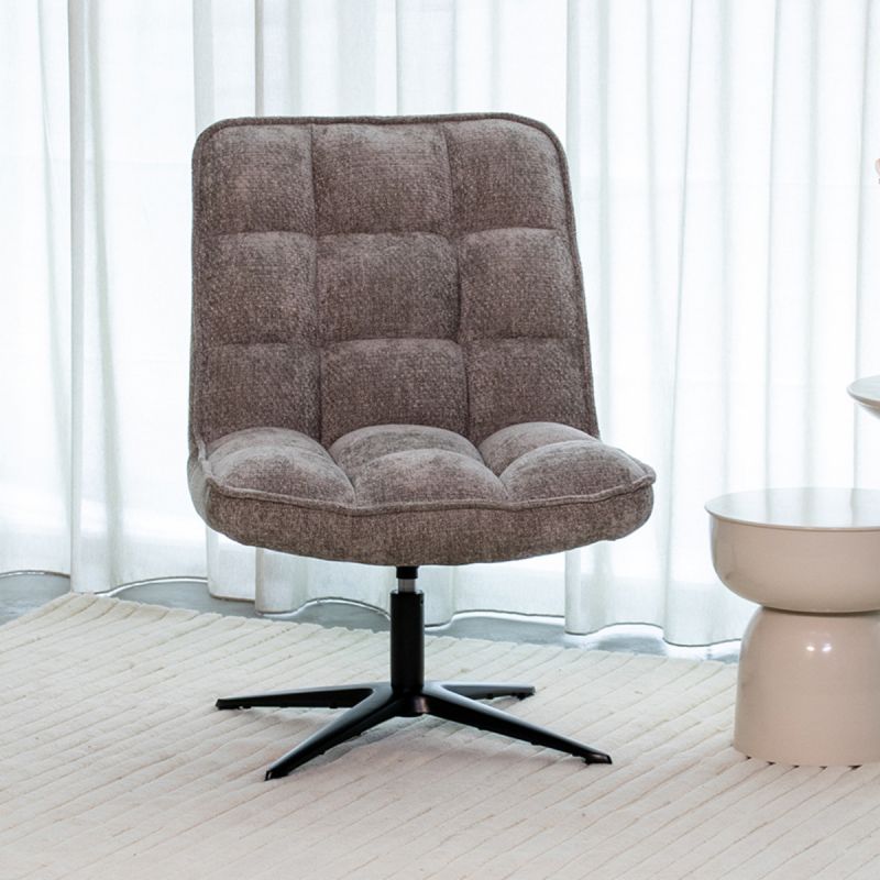 Draaifauteuil Vince 63x74x91 cm Stone Elite | Zwart Metaal