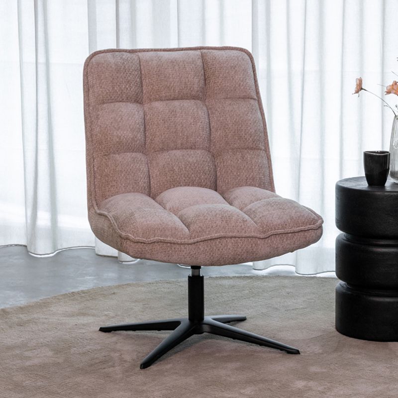 Draaifauteuil Vince 63x74x91 cm Clay Elite | Zwart Metaal