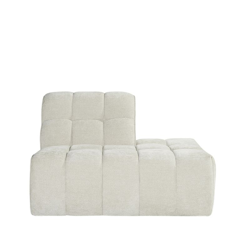 Bank Valentino Ottomane Rechts Voorstaand 125x98x83 cm - Naturel Elite | Zwart Hout