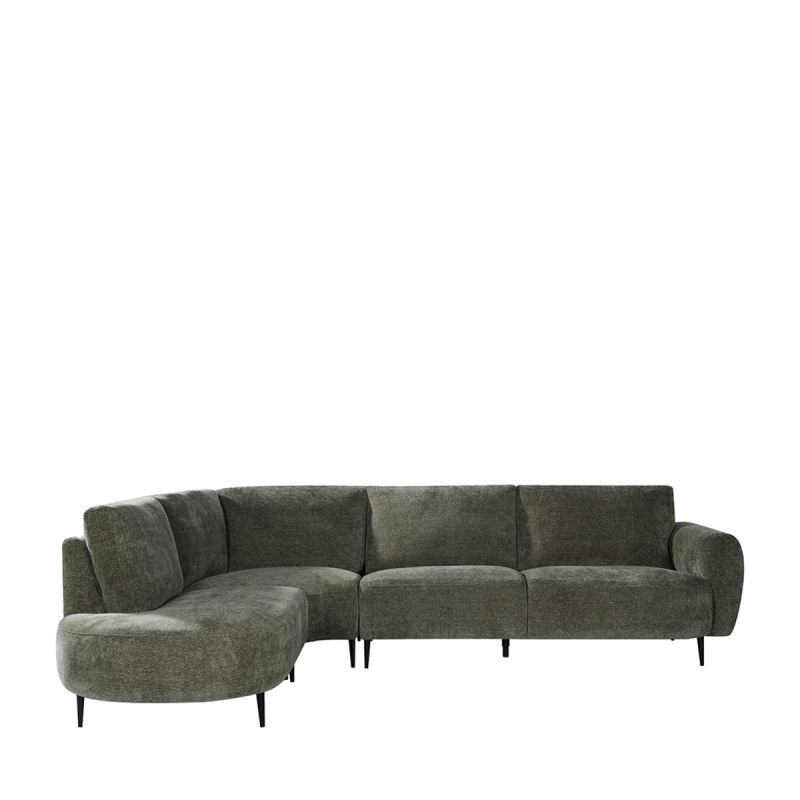 Hoekbank Milano Links 300x232x72 cm - Hunter Elite | Zwart Metaal