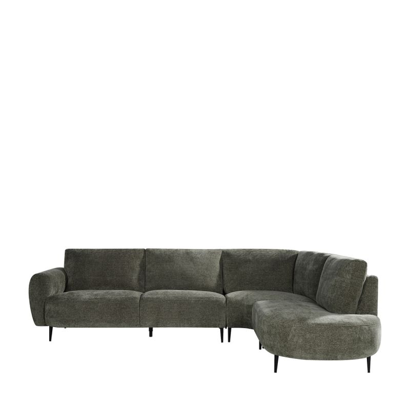 Hoekbank Milano Rechts 300x232x72 cm - Hunter Elite | Zwart Metaal