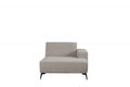 Bank Nero Longchair Arm Rechts Voorstaand 117x151x80 cm - Naturel Boucle | Zwart Metaal