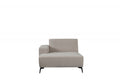 Bank Nero Longchair Arm Links Voorstaand 117x151x80 cm - Naturel Boucle | Zwart Metaal