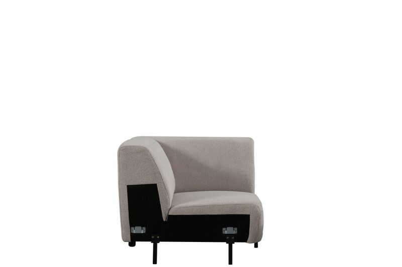 Bank Nero Hoek 97x97x80 cm - Naturel Boucle | Zwart Metaal