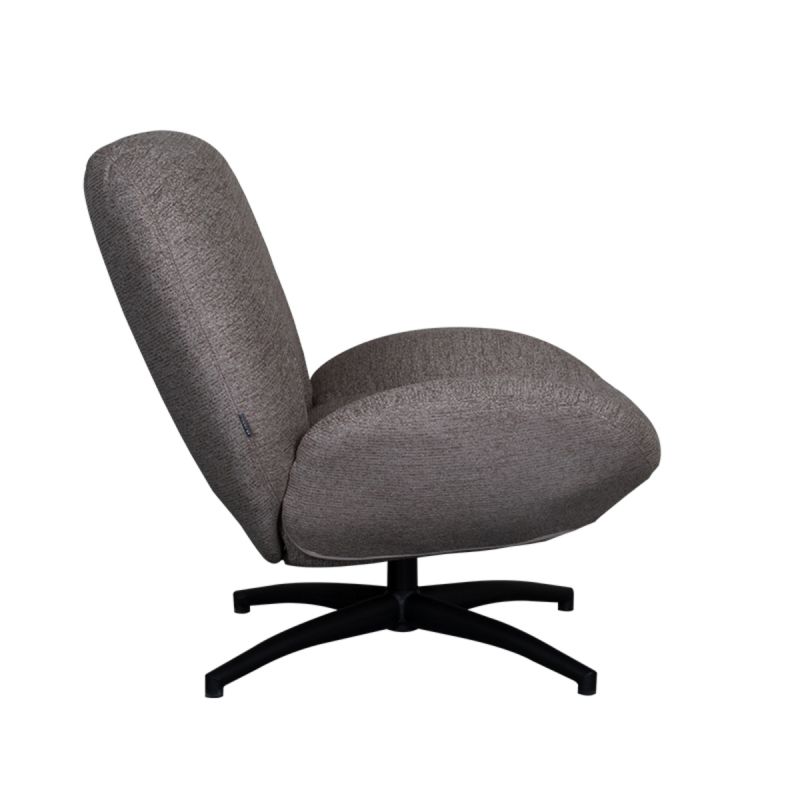 Draaifauteuil Clayton 82x89x91 cm Taupe Canyon | Zwart Metaal