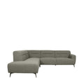 Hoekbank Bolzano Links 270x227x80 cm - Mushroom Royal Boucle | Zwart Metaal